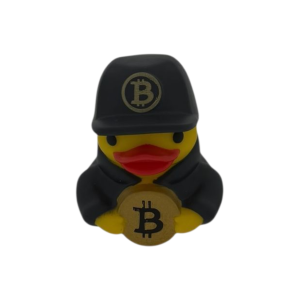 Bitcoin rubber duck from the Crypto Ducks complete set