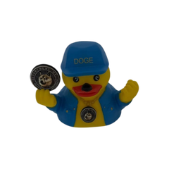 Dogecoin rubber duck from the Crypto Ducks complete set